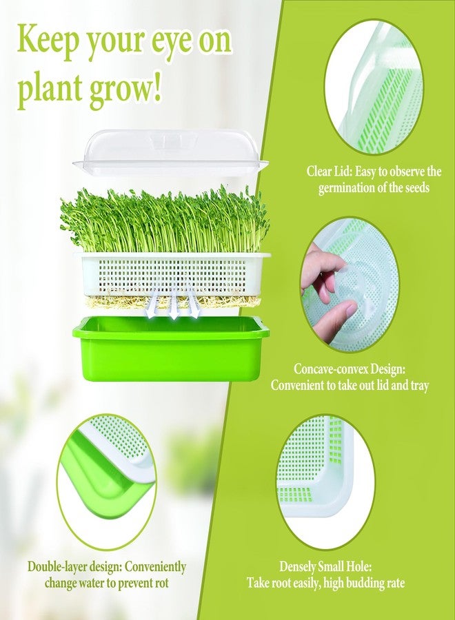 Legigo 8 Pack Seed Sprouter Trays with Lids- Soil-Free Cultivation Germination Tray, BPA Free Micro Greens Growing Trays Seed Sprouting Trays Kit with Germinating Paper for Wheatgrass, Beans and More - Image 3