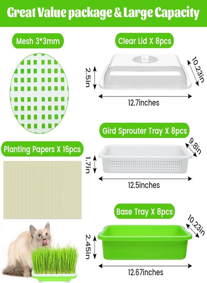 Legigo 8 Pack Seed Sprouter Trays with Lids- Soil-Free Cultivation Germination Tray, BPA Free Micro Greens Growing Trays Seed Sprouting Trays Kit with Germinating Paper for Wheatgrass, Beans and More - Image 2