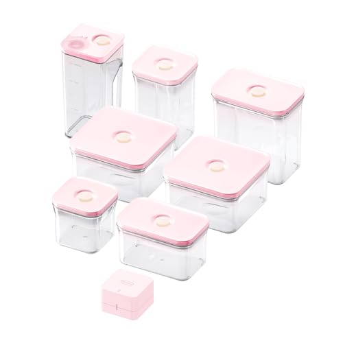 VAKUEN Premium Airtight Food Storage Containers ROSE 8PSET 6pcs Container 1pcs Water Pitcher and Vacuum Sealer Patented Double Silicone Lining 100 Leak Proof BPAFREE - Image 3