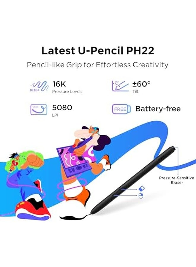 Ugee UE16 15.4" Drawing Tablet with Screen | Full-Laminated 143% sRGB Display, Battery-Free Stylus with 16K Pressure Sensitivity, 8+1 Hotkeys | Graphic Drawing Pad - Image 5