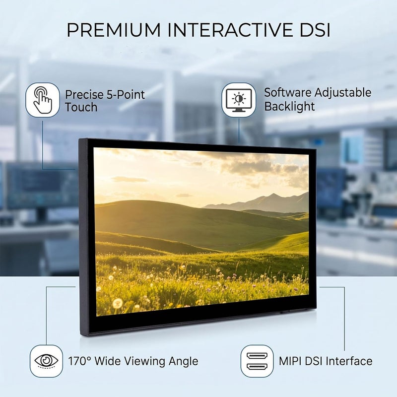 VBESTLIFE 7 Inch Touch Screen IPS DSI Display, 1024600 Resolution, 5 Point Touch Capacitive Screen, Compatible with for RPI - Image 4