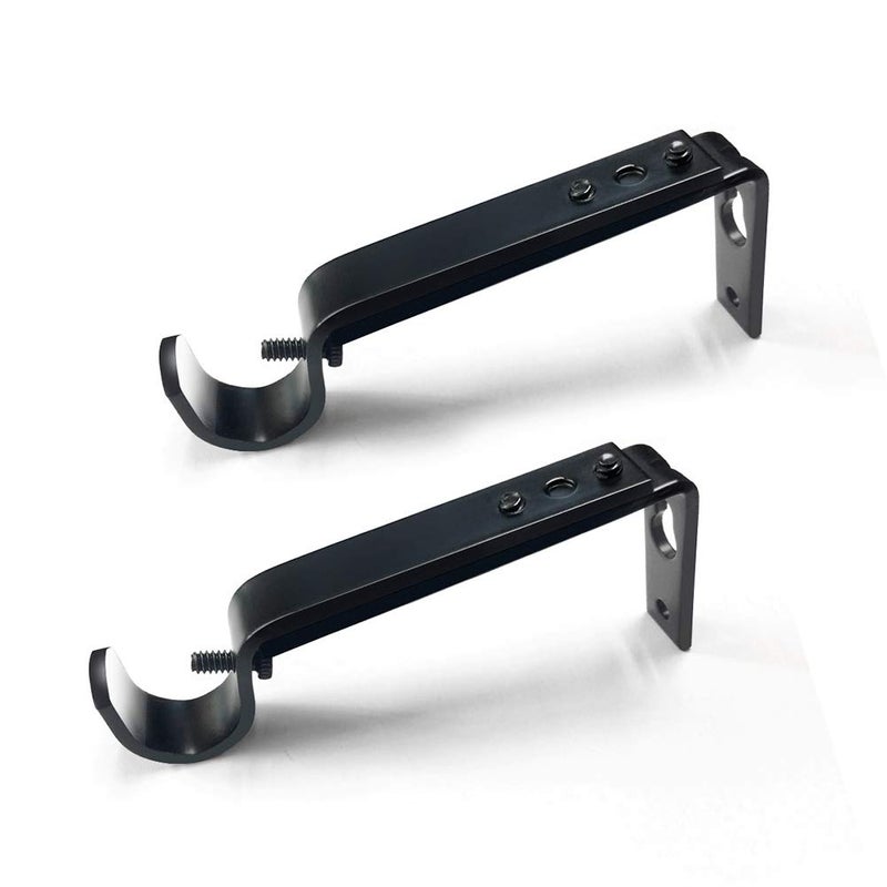 Curtain Rod Brackets Heavy Duty Drapery Hardware Adjustable Curtain Rod Holders Black for 78 or 1 Inch Rods Set of 3 Black fits rods up to 1 inch