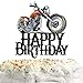 HEYUWING N/A Happy Birthday Cake Topper Motorbike Theme Kids Party Decor Picks for Motorcycle Rider Racing Decorations Supplies Black - Image 4