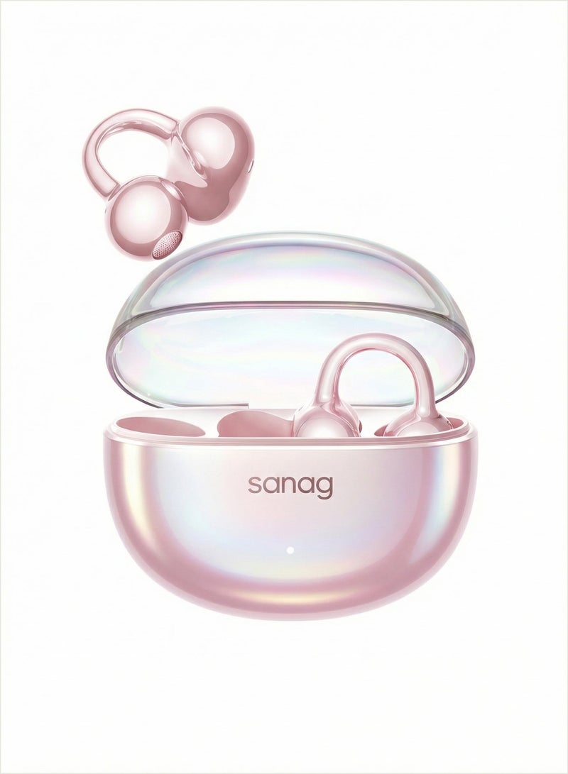 ساناج سماعات SANAG S6S Nova اللاسلكية + طقم قرط Romantic Ribbon، سماعات مشبك الأذن المفتوح بتصميم مجوهرات قابل للتبديل، بلوتوث 5.4، بطارية 59 ساعة، مقاومة للماء IP67، درايفر تيتانيوم 10 - Image 4