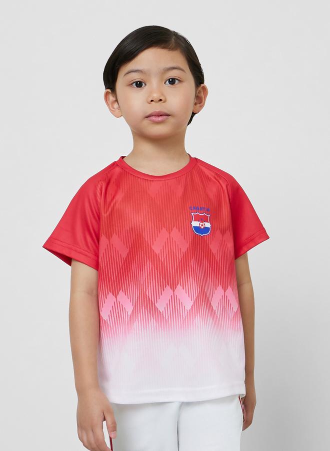 Styli Kids Croatia Print Jersey T-Shirt and Shorts FIFA Football Set - Image 2