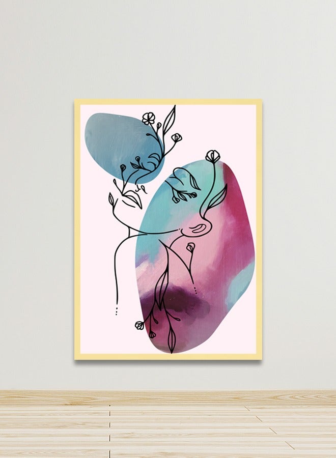 ماركتنا لوحة جدارية قماشية فنية لتزيين الحائط بتصميم تجريدي مع برواز ذهبي مجوف مقاس120x80سم قطعة واحدة - Image 1