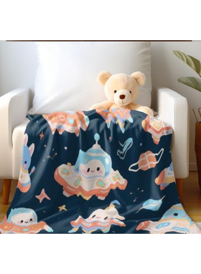 عام بطانية رقيقة من الفانيلا الكرتونية للأطفال أو الطلاب (دافئة ومريحة ومناسبة للنوم والألعاب) 100 سم * 150 سم - Image 4