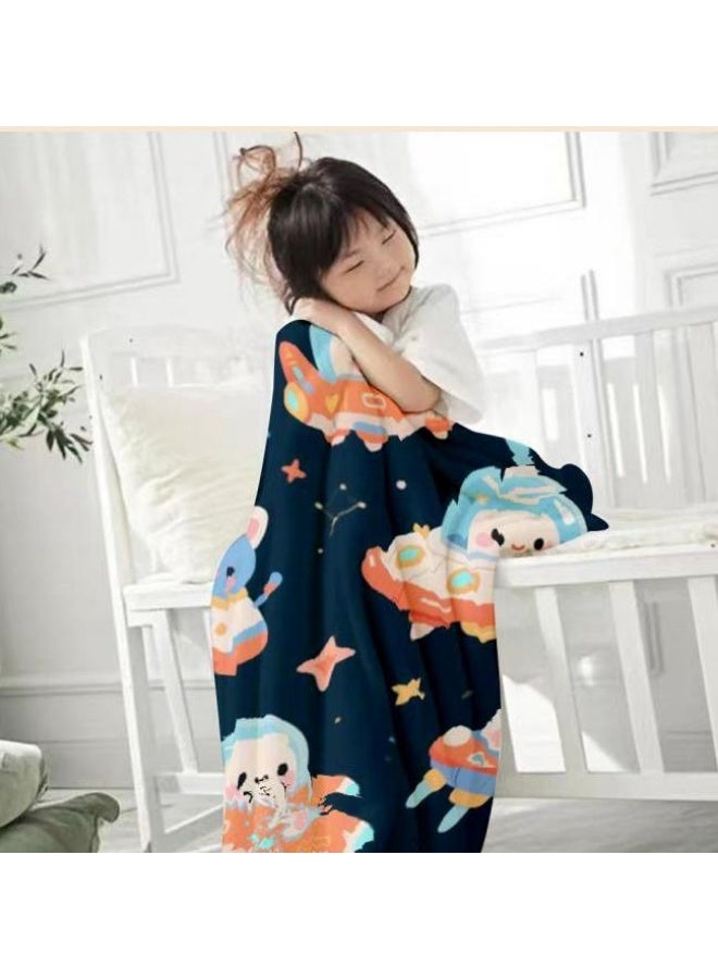 عام بطانية رقيقة من الفانيلا الكرتونية للأطفال أو الطلاب (دافئة ومريحة ومناسبة للنوم والألعاب) 100 سم * 150 سم - Image 3