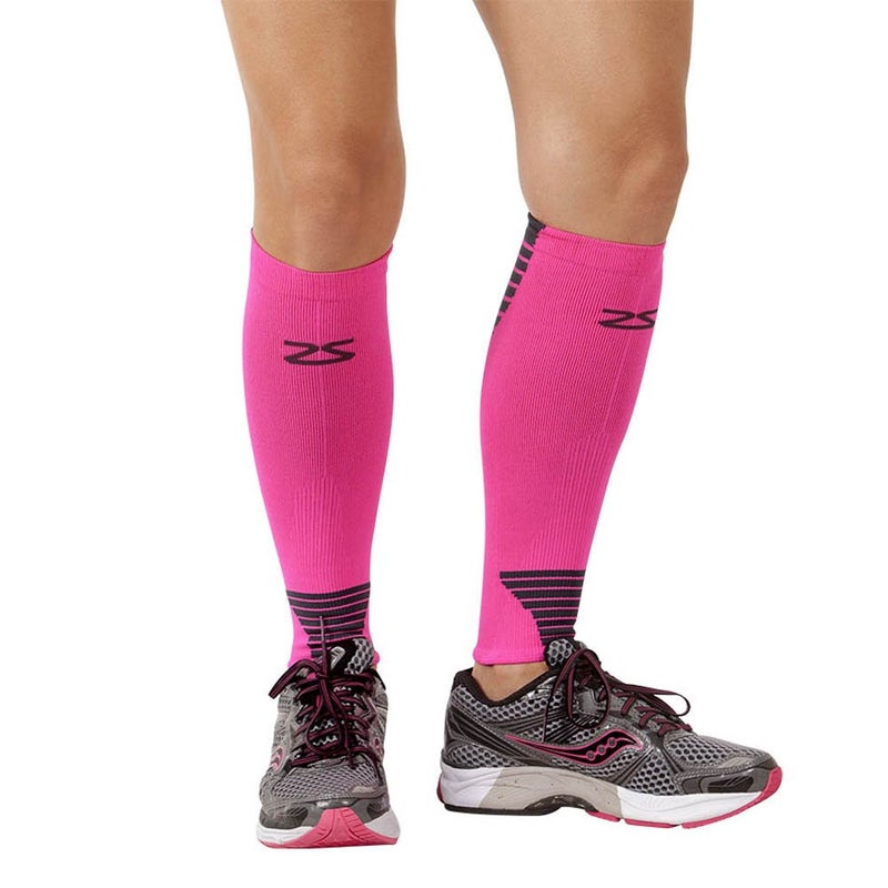 Zensah Ultra Compression Leg Sleeves for Running, Shin Splint Relief, Neon Pink,Large - Image 3