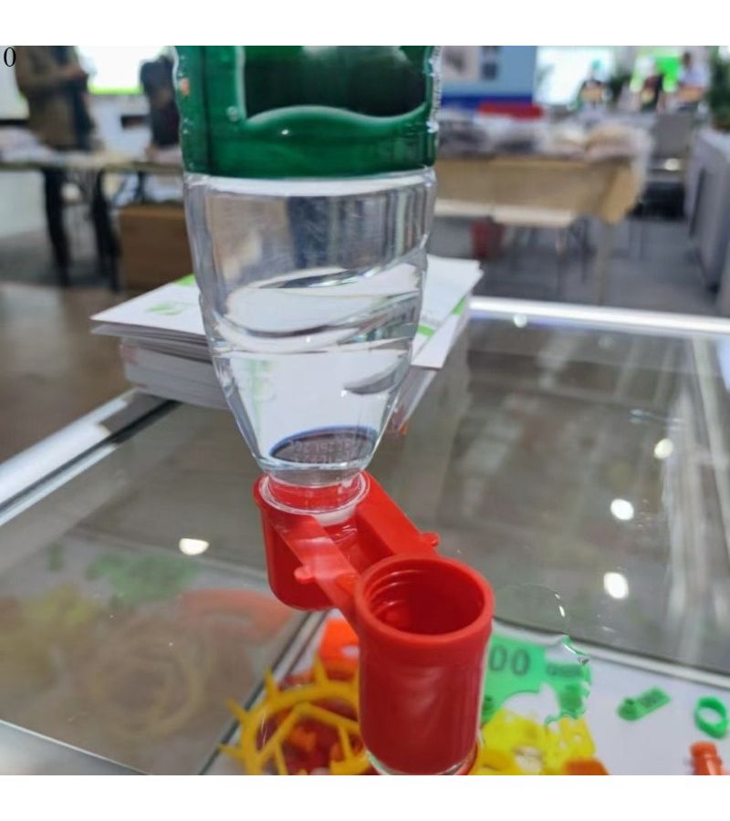 Red 5pcs Automatic Waterer For Pigeons Chickens Birds Double Port Water Feeder - Image 3