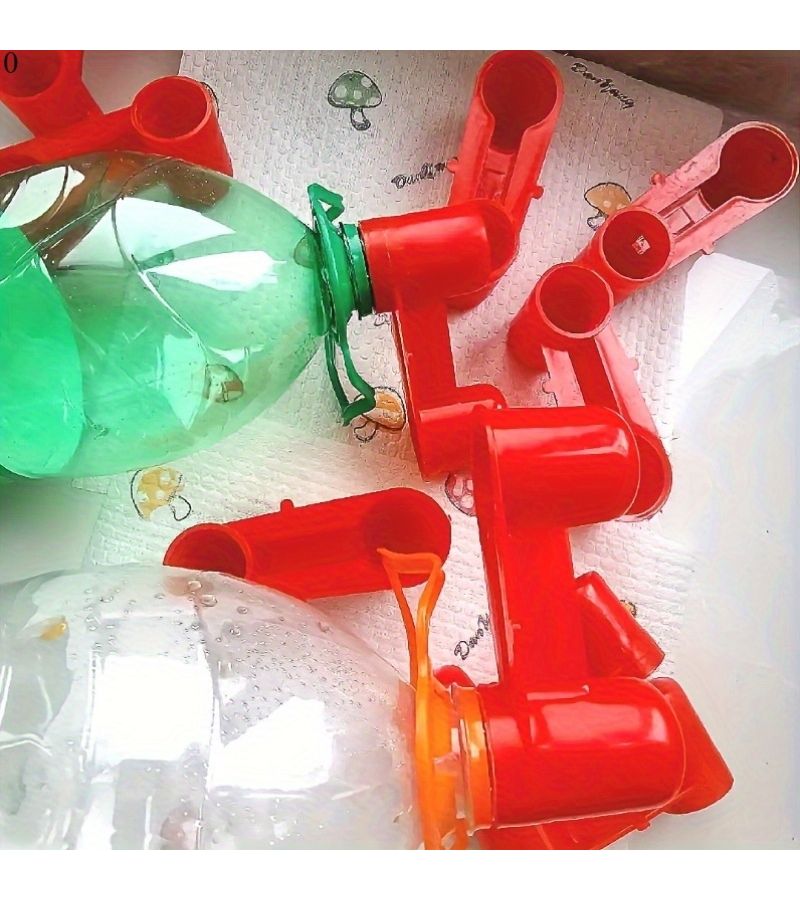 Red 5pcs Automatic Waterer For Pigeons Chickens Birds Double Port Water Feeder - Image 5