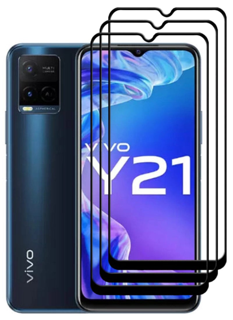 ACLIX 3 Pieces Antistatic ESD Dustproof Premium Quality High Definition Tempered Glass Screen Protector Designed For vivo Y21 - Image 1