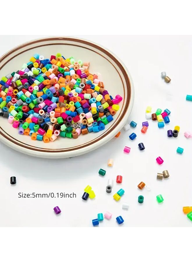 طقم خرز فيوز بلاستيكي أزرق 5 مم 600 قطعة لصنع المجوهرات DIY مشروع فني تعليمي للتعلم المبكر هدية - Image 5