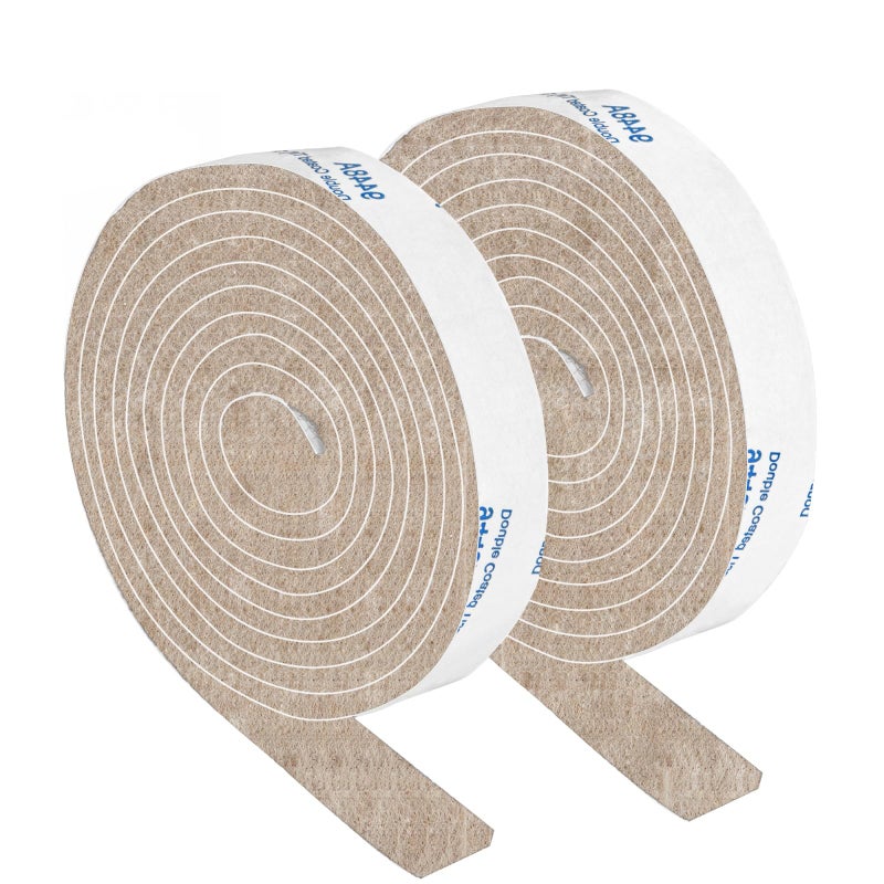 PremiFix Felt Strips with Adhesive Backing Adhesive Felt Strips 2 Felt Rolls Pack 12x 60 Inches Beige Felt Tape with Adhesive Backing Furniture Felt Strips