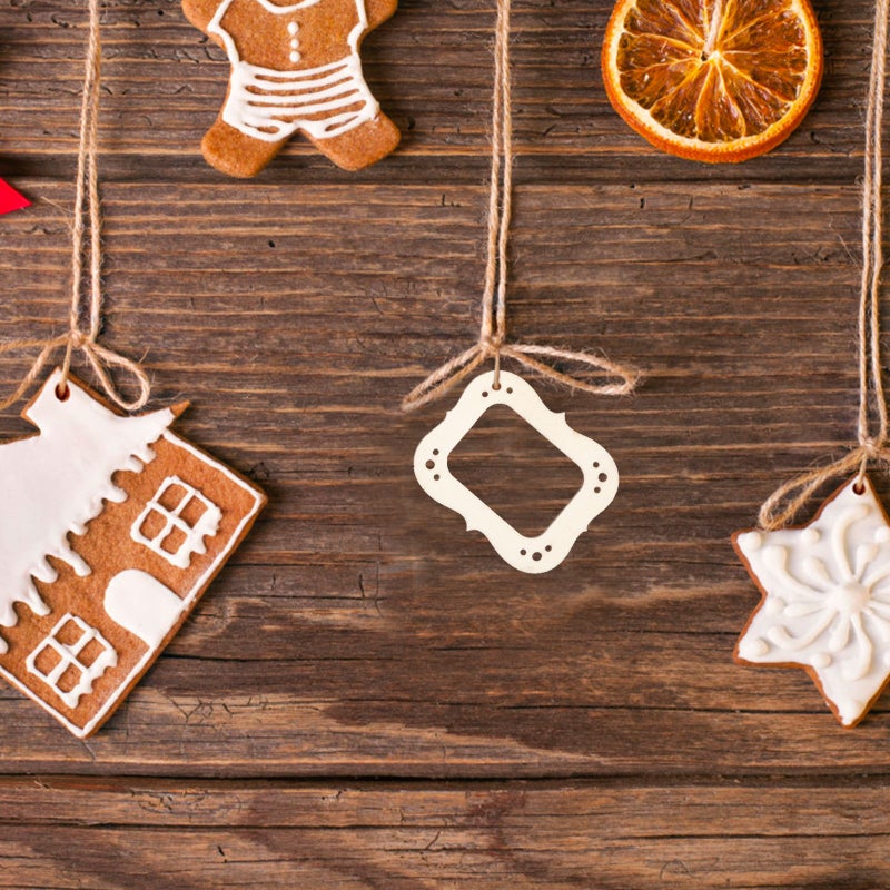 40 pcs Uncolored Wood Photo Frame Pendants Cutout Unfinished Pendants - Image 2