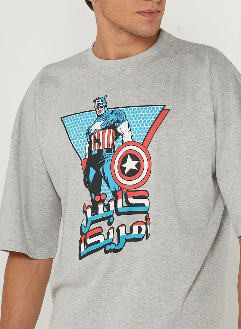 Urban Haul Captain America Oversized Crew Neck T-Shirt