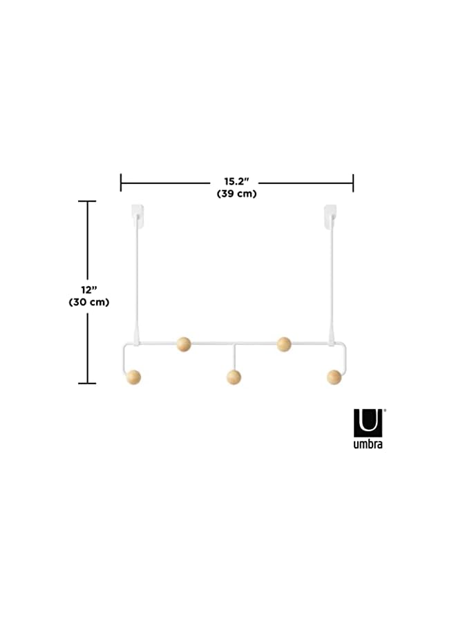 Umbra Over the Door, 5 Hooks, White - Image 2