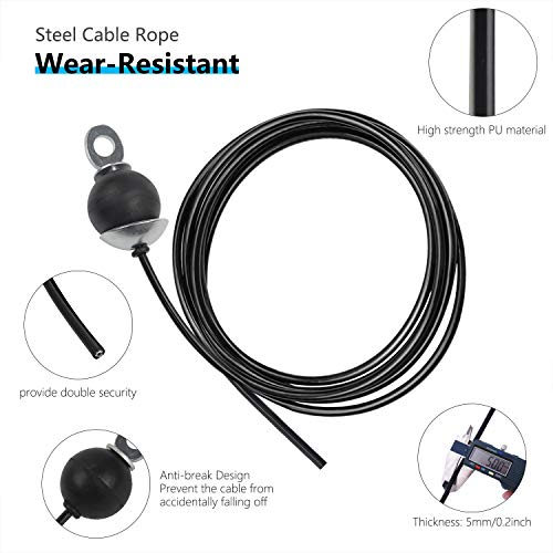 LFJ Replacement Gym Cable Fitness Pulley Cable Steel Wire Rope for Cable Machine Home Gym Weight Lift Pulley System (Adjustable Length, 196") - Image 3