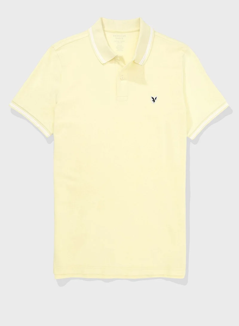 American Eagle Slim Fit Embroidered Logo Polo T-shirt