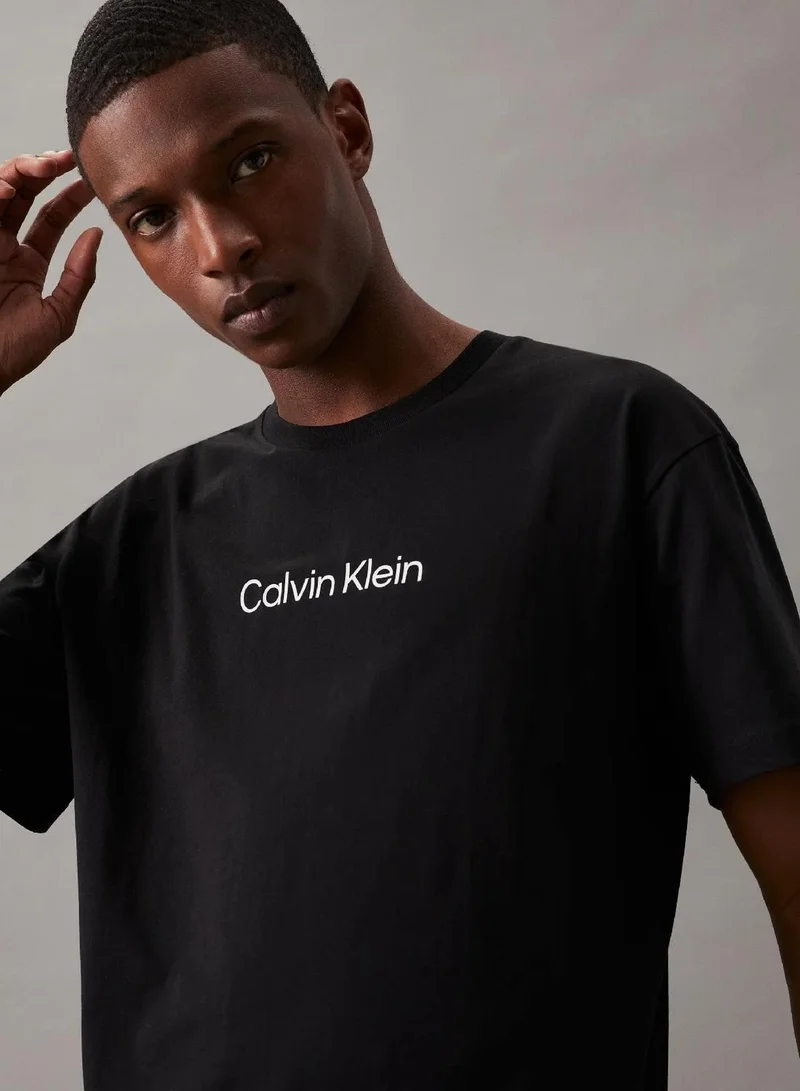 Calvin Klein Ck Black Cotton Logo T-shirt for Men | Best Price UAE