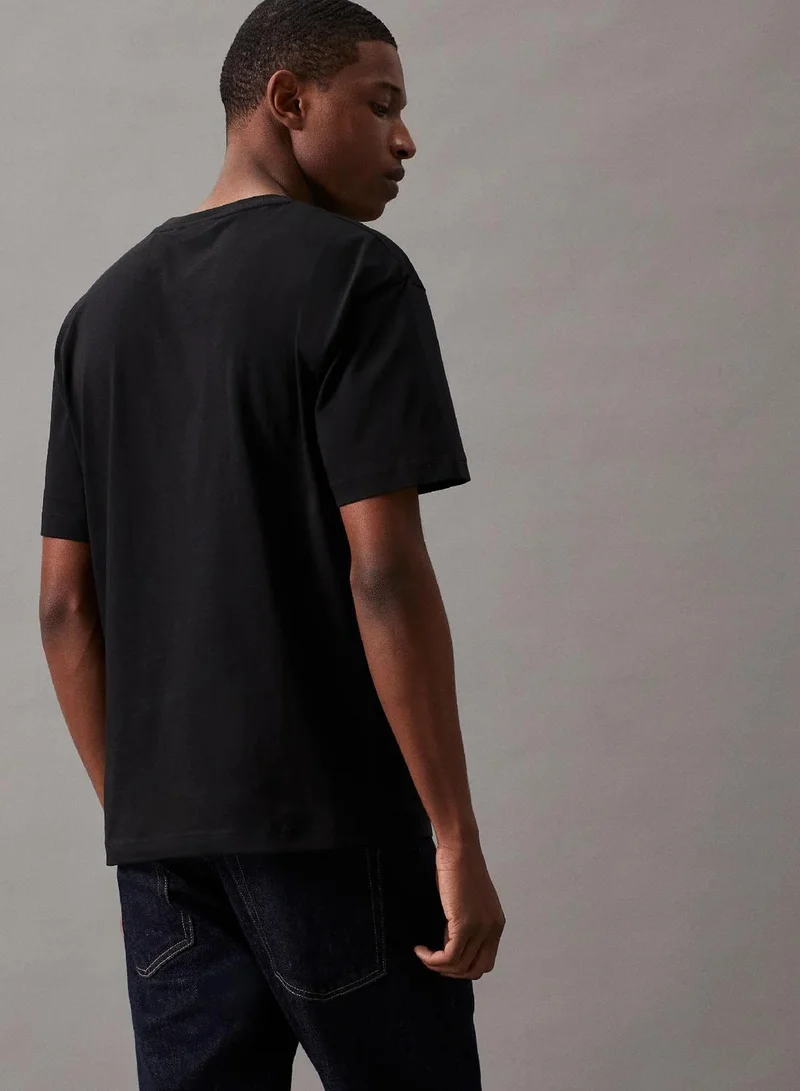 Calvin Klein Ck Black Cotton Logo T-shirt for Men | Best Price UAE
