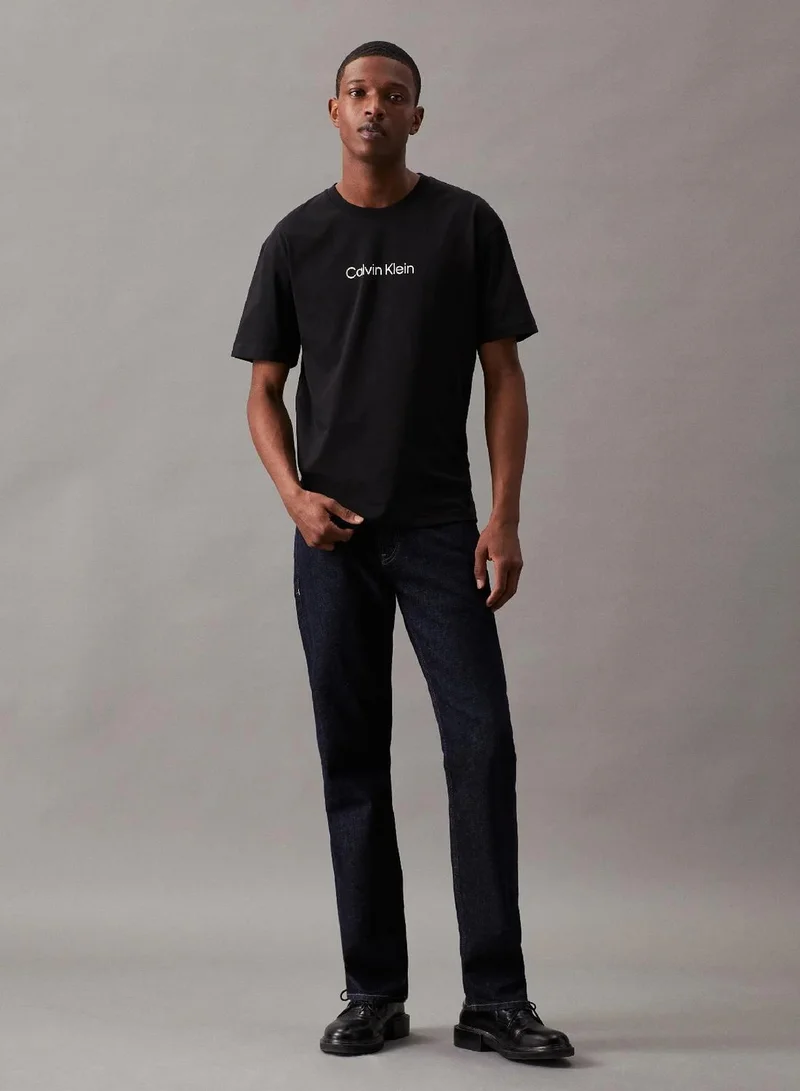 Calvin Klein Ck Black Cotton Logo T-shirt for Men | Best Price UAE