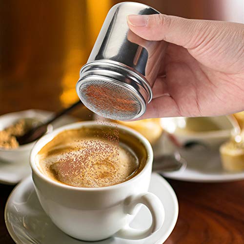 Accmor 2 Pack Powdered Sugar Shaker Duster, Cinnamon Shaker Flour Sifter, Fine Mesh Stainless Steel Dredge for Baking Soda Flour Cinnamon Cocoa - Image 4