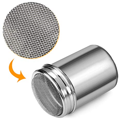 Accmor 2 Pack Powdered Sugar Shaker Duster, Cinnamon Shaker Flour Sifter, Fine Mesh Stainless Steel Dredge for Baking Soda Flour Cinnamon Cocoa - Image 2