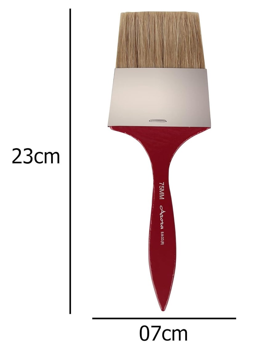 Arora Arora Hard White Hair Flat Bristles Paint Brush of 3 Inch for Oil and Acrylic Painting  - Image 4
