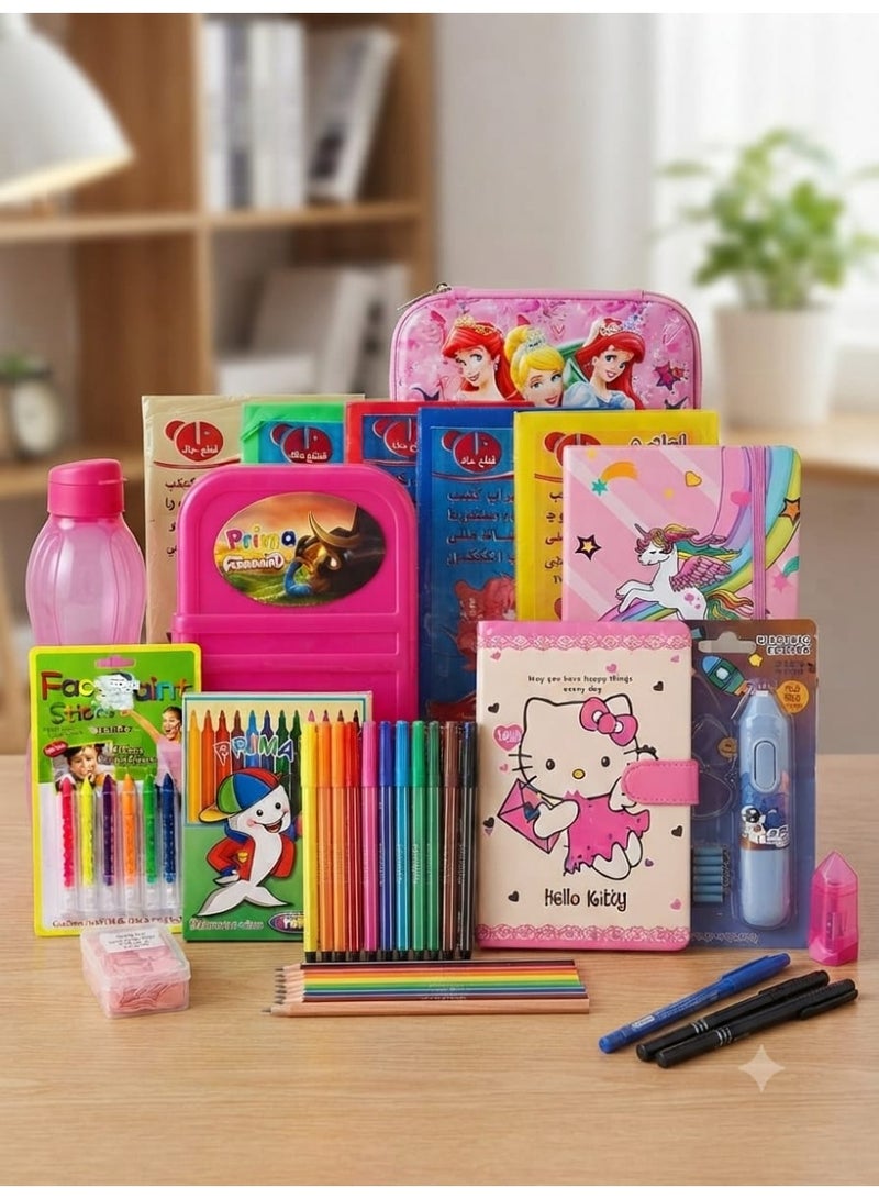 A comprehensive, extensive set of school supplies featuring attractive designs inspired by famous cartoon characters—perfect as a gift for special occasions or the back-to-school season. - Image 1