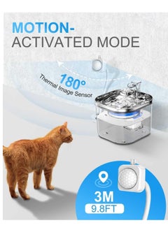 Rightsure 68oz/2L 304 Stainless Steel Electric Water Fountain/Dispenser with Automatic Induction Coil for Multiple Pets Cats Small Dogs  - Image 4