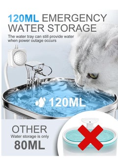 Rightsure 68oz/2L 304 Stainless Steel Electric Water Fountain/Dispenser with Automatic Induction Coil for Multiple Pets Cats Small Dogs  - Image 5
