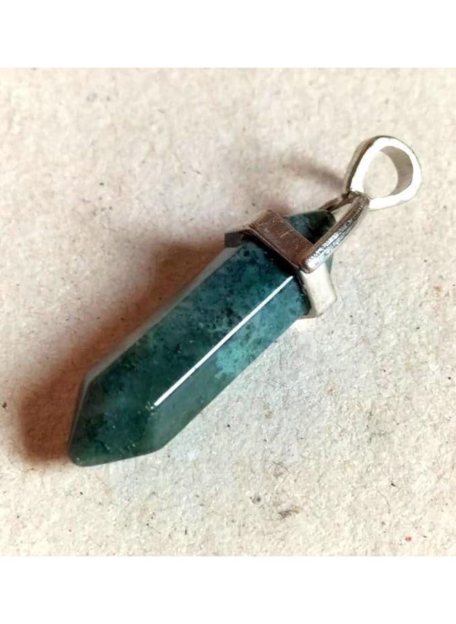 Generic - Moss Agate Quartz Healing Crystal Chakra Pendant - Image 1