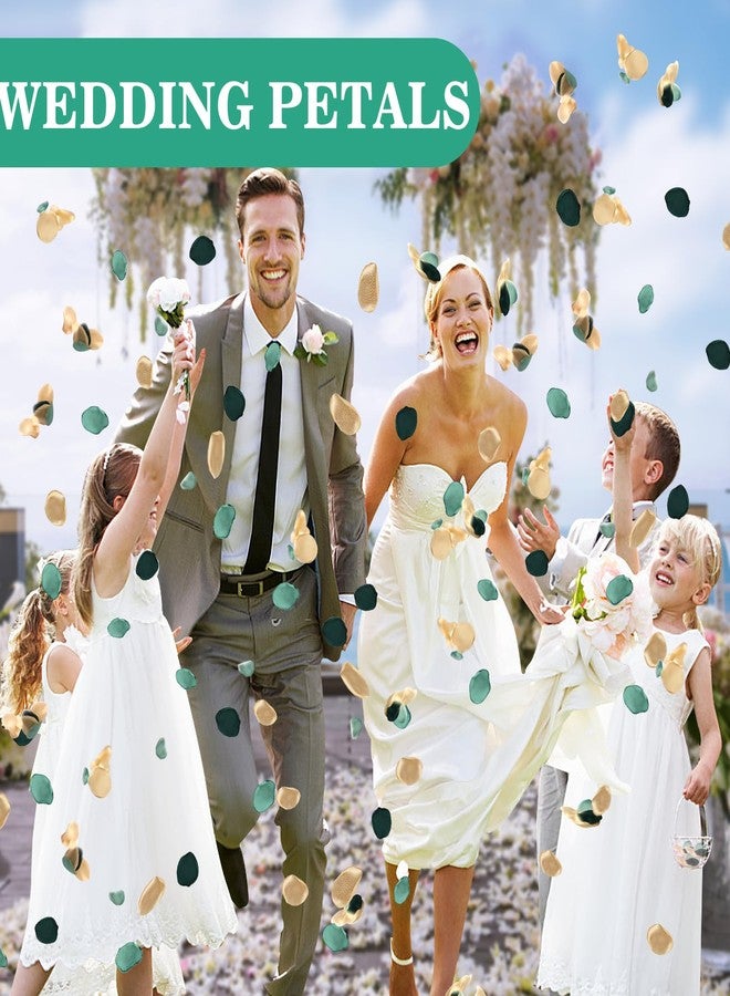Milifox 200 Pieces Silk Rose Petals Dark Green Flower Silk Petals Artificial Scatter for Wedding Birthday Table Centerpieces Party Confetti Bridal Showers Romantic Night Decoration (Dark Green) - Image 5