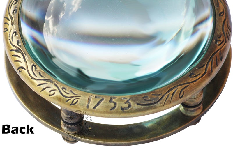 Mai Desk Magnifying Glass Desktop Vintage Antique Style Engraved Magnifier Reading Magnifying Glass for Reading Book Traditional Glass by MAI - Image 3