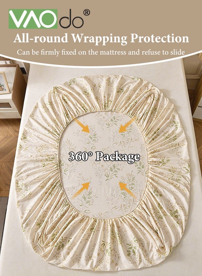 VAOdo Deep Fitted Sheet, Machine Washable Deep Pocket Sheet, Durable Ultra Soft and Long Lasting Wrinkle and Fade Free Fitted Bedsheet, for Home Hotel Bedroom 200*220CM - Image 5