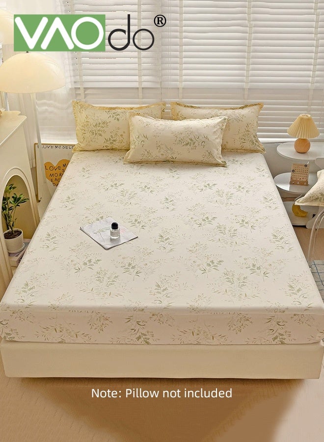 VAOdo Deep Fitted Sheet, Machine Washable Deep Pocket Sheet, Durable Ultra Soft and Long Lasting Wrinkle and Fade Free Fitted Bedsheet, for Home Hotel Bedroom 200*220CM - Image 1