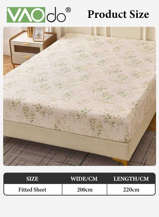 VAOdo Deep Fitted Sheet, Machine Washable Deep Pocket Sheet, Durable Ultra Soft and Long Lasting Wrinkle and Fade Free Fitted Bedsheet, for Home Hotel Bedroom 200*220CM - Image 3