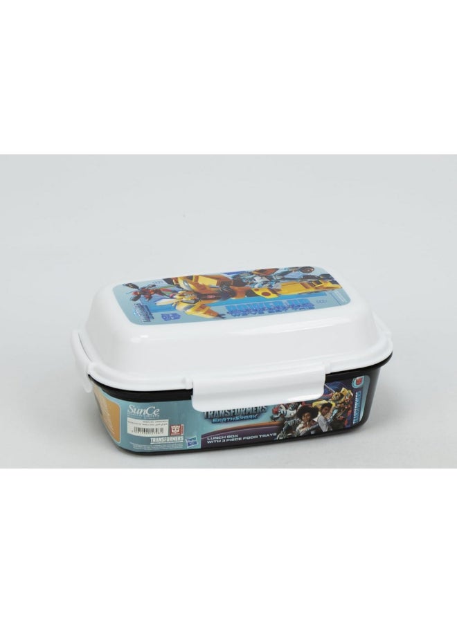 SunCe Transformers EarthSpark 4-Clip Closure Lunch Box Black and White 5.9 x 3.54 x 8.66 Inch SUNS-4404TRB  - Image 2