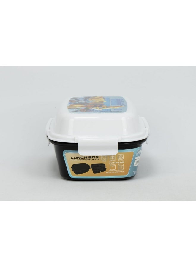 SunCe Transformers EarthSpark 4-Clip Closure Lunch Box Black and White 5.9 x 3.54 x 8.66 Inch SUNS-4404TRB  - Image 4