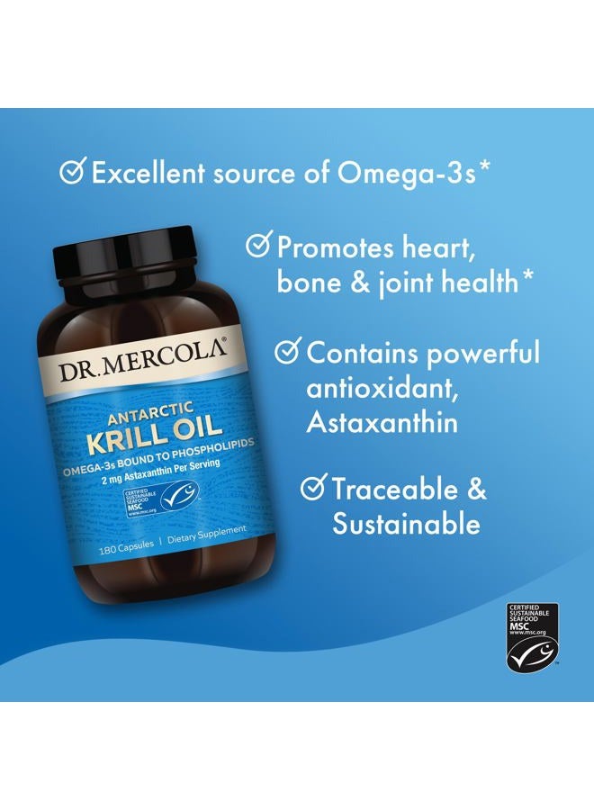 Dr. Mercola زيت كريل من القارة القطبية الجنوبية، 90 حصة (180 كبسولة)، مكمل غذائي، يدعم صحة الأعضاء والعظام والمفاصل، غير معدل وراثيًا، معتمد من MSC - Image 4