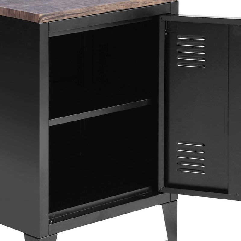 Generic Indian Decor 60015 Low Standing Locker Organizer 1 Door Side End Table Office File Storage Cabinet with MDF Top  - Image 3