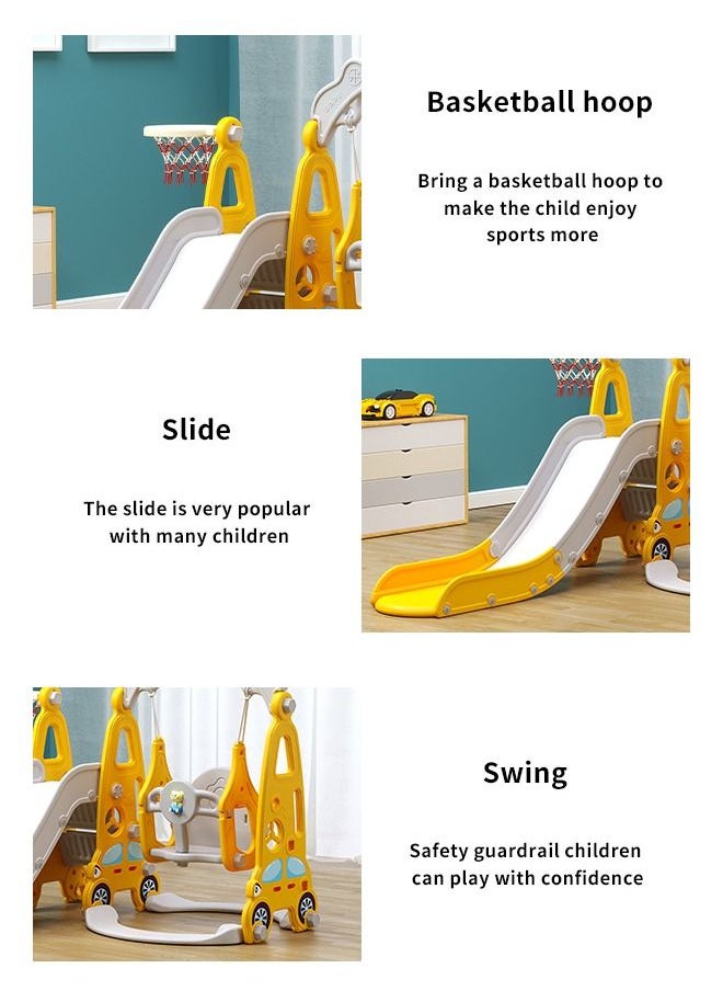 JSAITOYS - 3 In 1 Plastic Kids Slide Toddler Plastic Indoor Swing Set - Image 1