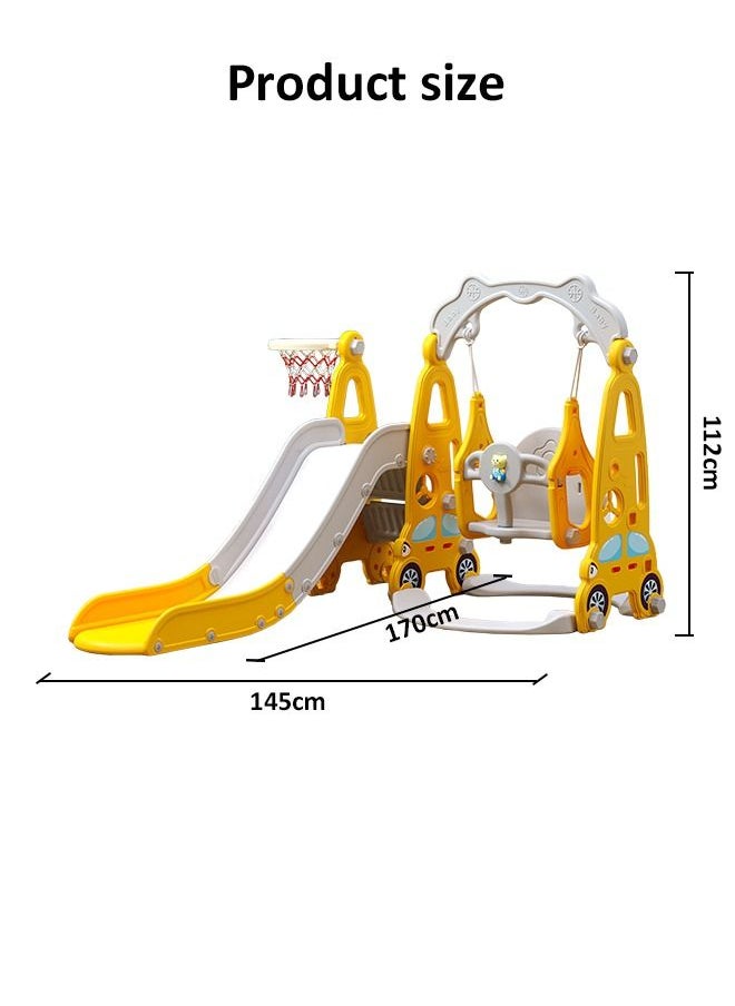 JSAITOYS - 3 In 1 Plastic Kids Slide Toddler Plastic Indoor Swing Set - Image 1