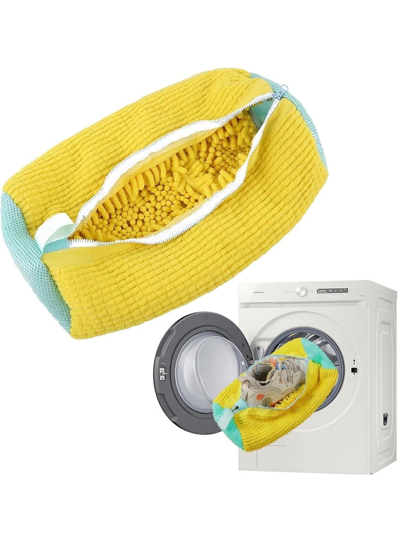 39×19 cm shoe washing bag for automatic washing machines and dryers - Reusable mesh cleaning bag for all types of sports shoes - Innovative design to increase internal friction and protect shoes from damage with a tight zipper. - Image 1