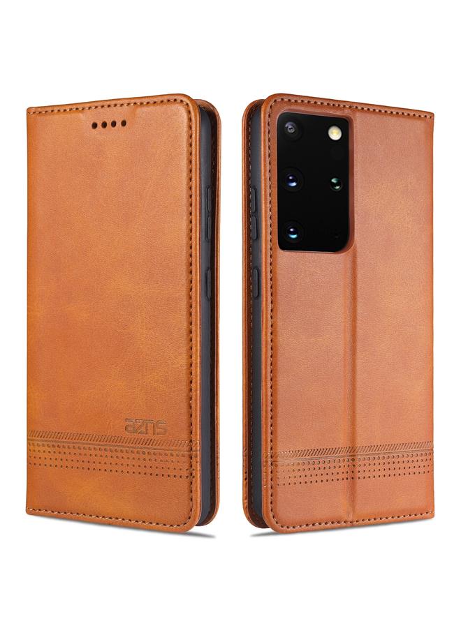 Case For Samsung Galaxy S21 Ultra 5G Magnetic Calf Texture Horizontal Flip Leather Case with Card Slots & Holder & Wallet