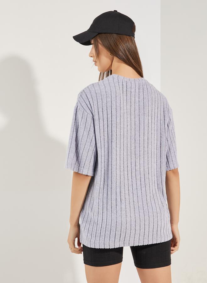 Styli Oversized Soft Touch Ribbed T-Shirt - Image 5