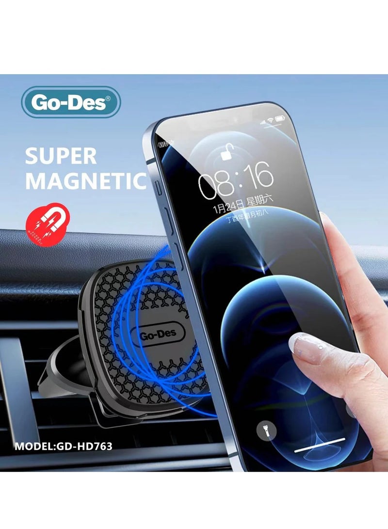Go-Des Magnetic Car Phone Holder Stand Multifunctional Universal Magnet Wall Mobile Phone Holder HD763 - Image 2