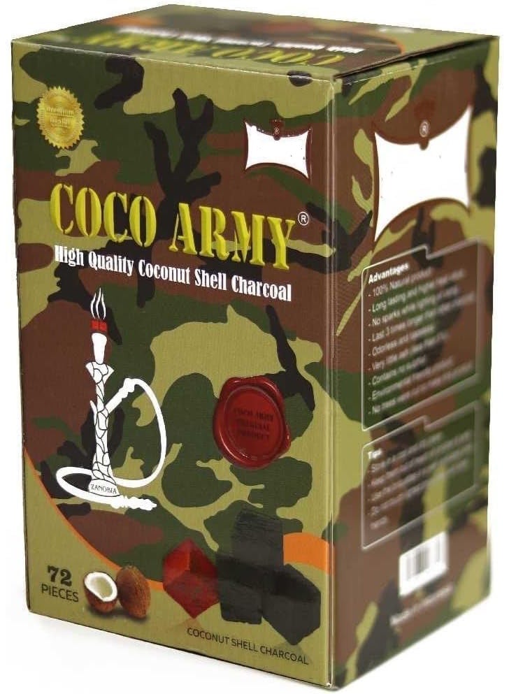 ZANOBIA Coco Army Coconut Shell Charcoal Bakhoor Coal 72 Pcs - 1 Kg - Image 2