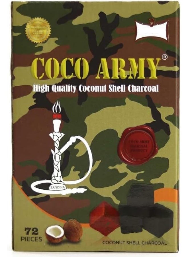 Coco Army Coconut Shell Charcoal Bakhoor Coal 72 Pcs - 1 Kg - Image 1